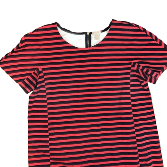 size large Navy and red striped double lined J.Crew T-shirt dress - Picture 3 of 4